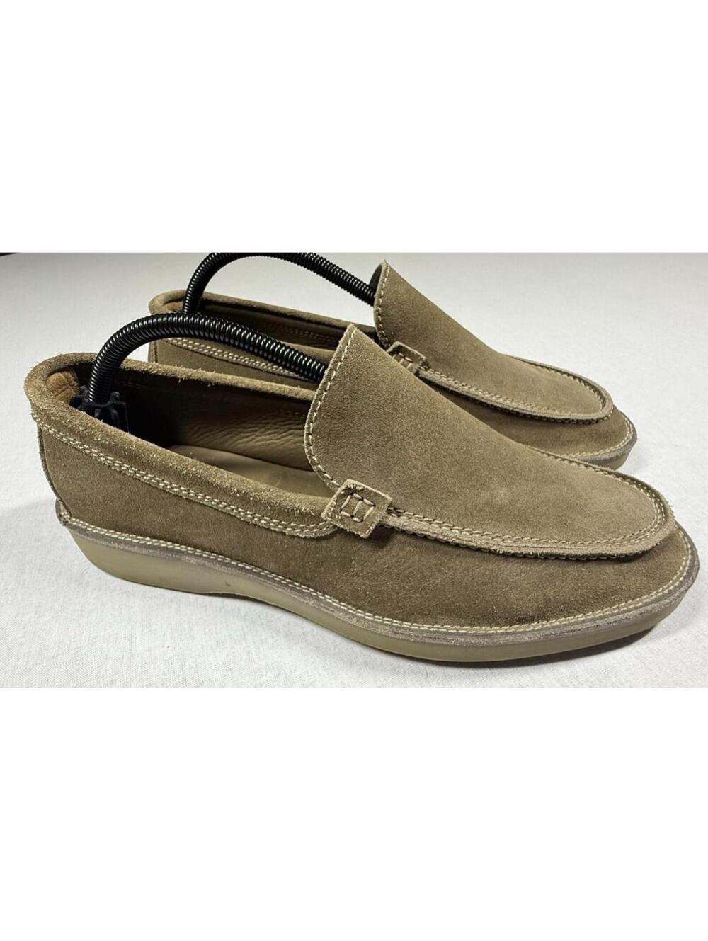 J CREW ITALY SHOES LOAFERS MEN Sz 10.5 TAN BEIGE SLIP ON LEATHER‎ COMFORT
